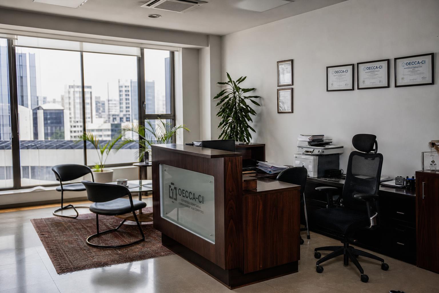 Intérieur d'un cabinet d'expertise comptable à Abidjan